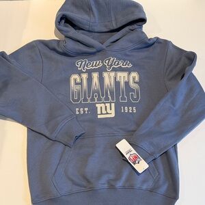 NFL Heather Slate Blue hoodie Sweatshirt NY GIANTS NWT 10/12 4/5 6/6x Youth girl